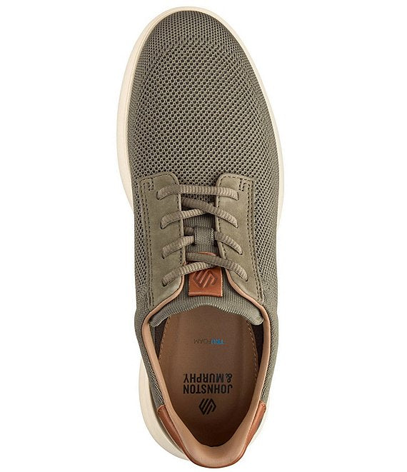 Johnston & Murphy Ackerson Knit Plain Toe Sneaker in Olive