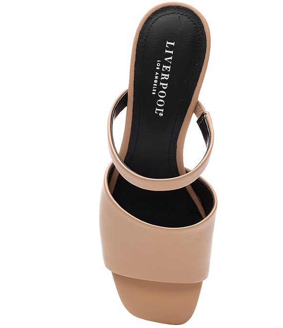 Womens Liverpool Murrieta Block Heel Slide Sandal in Nude