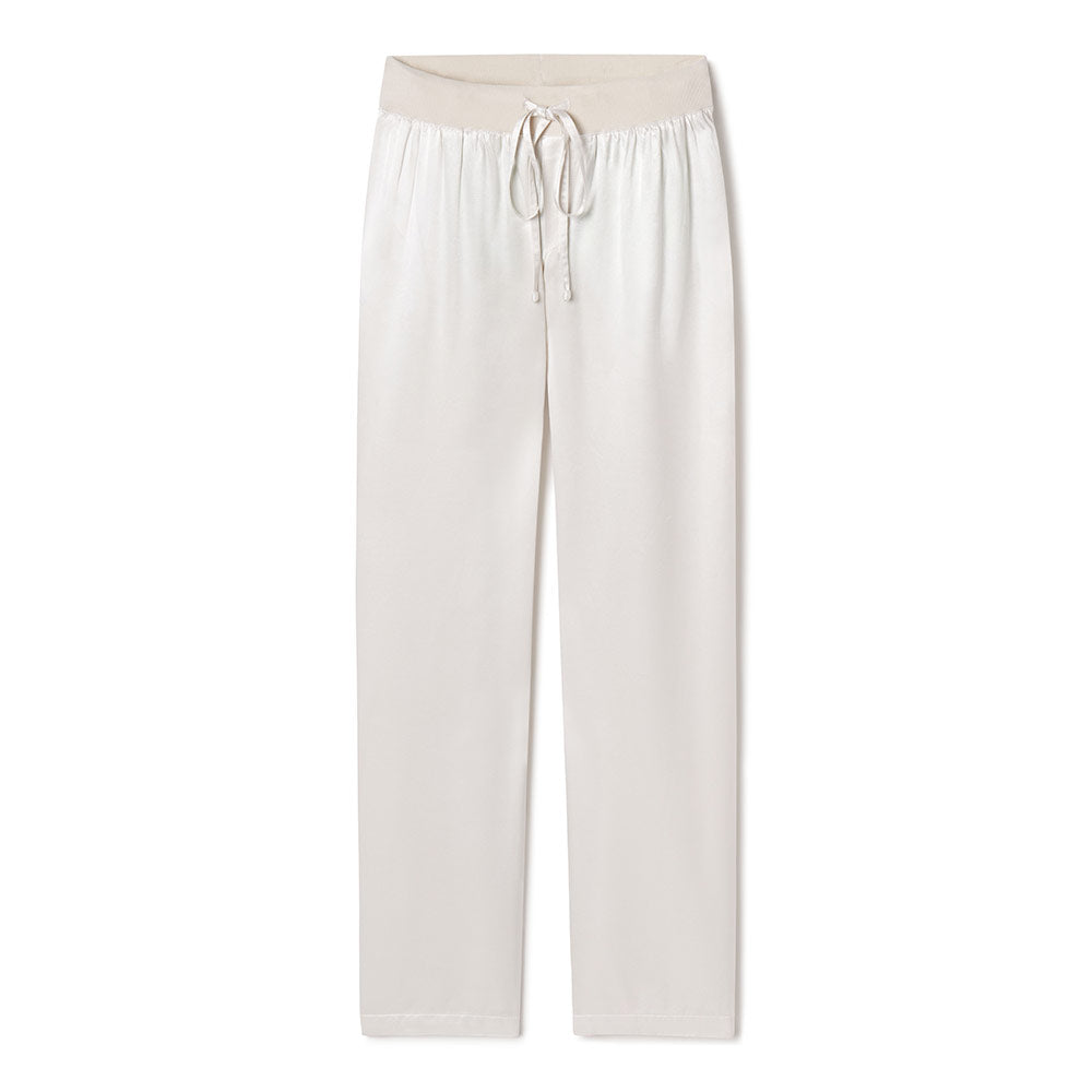 Womens PJ Harlow Jolie Satin Pant in Egg