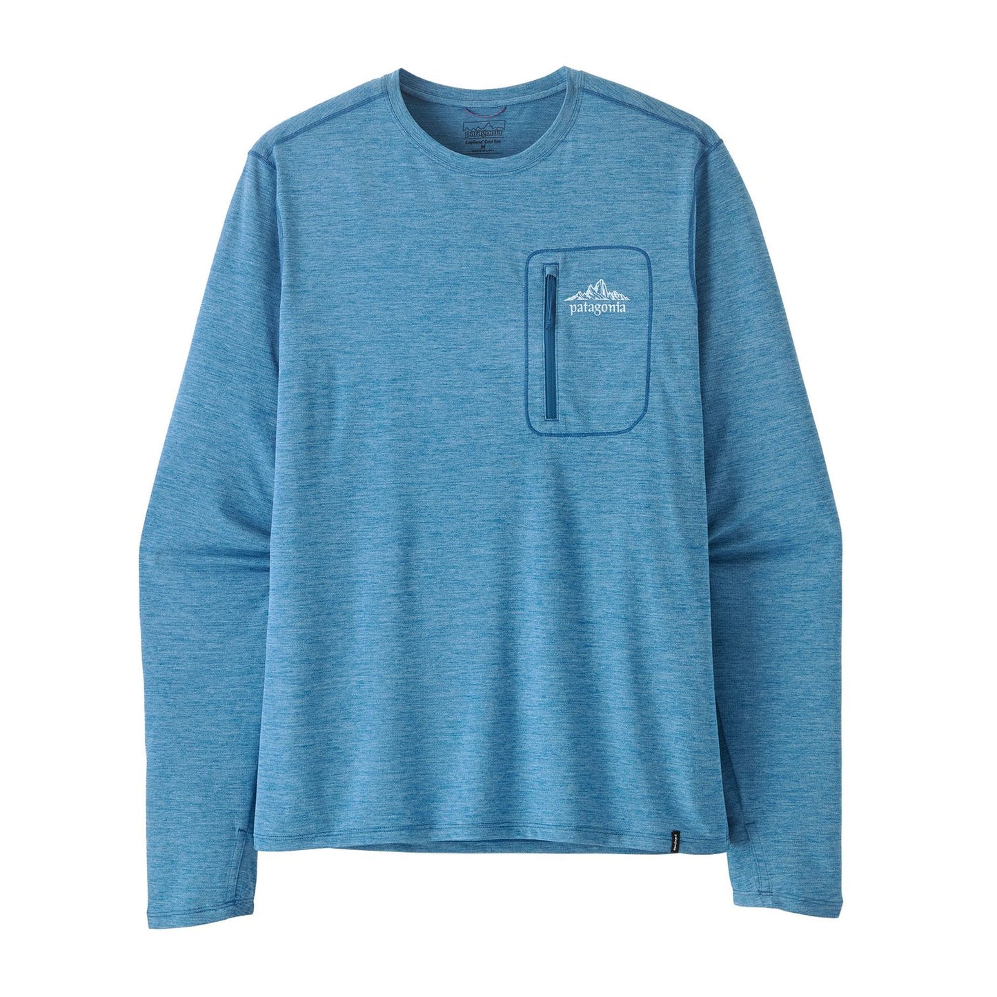 Patagonia Mens L/S Cap Cool Sun Shirt in Cloud Crag Crest:Aquatic Blue