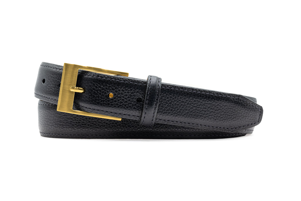 Martin Dingman Delaney 2 Buckle Scotch Grain Belt in Black