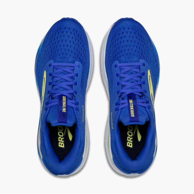 Brooks Mens Adrenaline GTS 24 Running Shoe in Cobalt/Neo Yellow/Peacoat