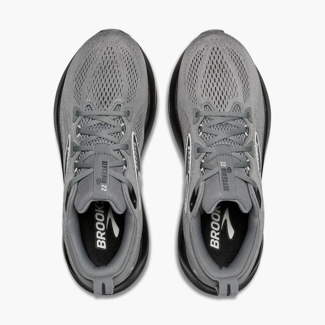 Brooks Mens Glycerin 22 Running Shoe in Primer Grey/Ebony/Bluewash