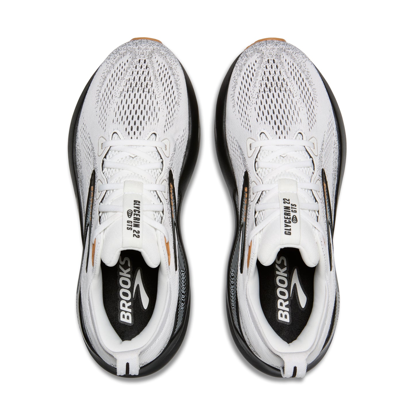 Brooks Mens Glycerin GTS 22 Running Shoe in White/Grey/Black