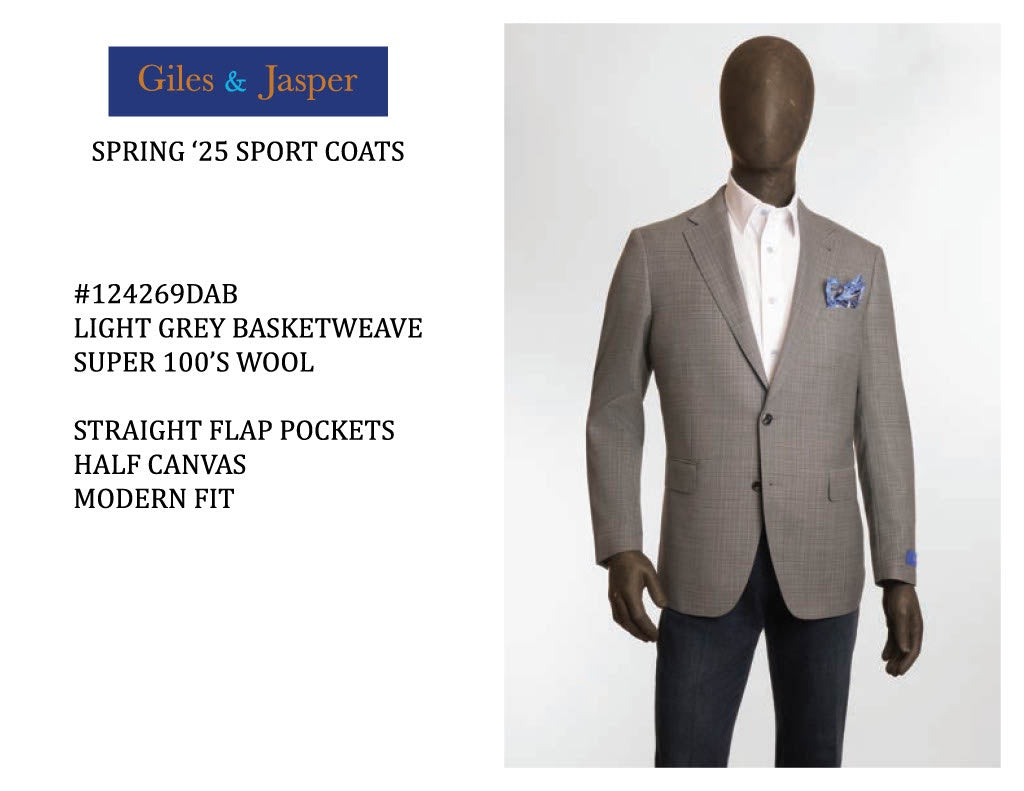 Giles and Jasper Wool Sportcoat in Tan Basketweave