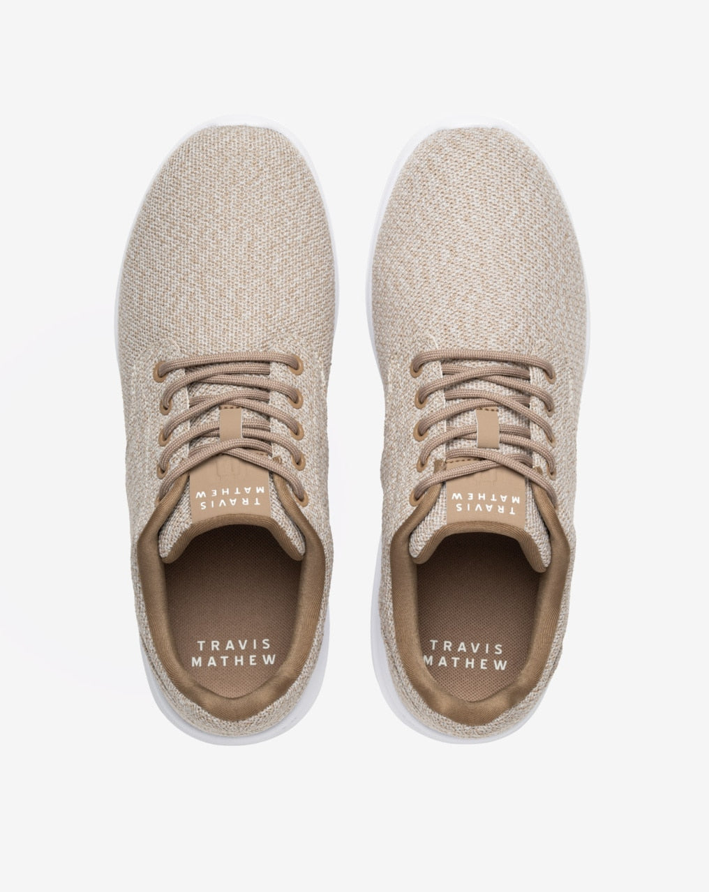 Travis Mathew The Daily Knit 2 Knit Lace Up Sneaker in Natural
