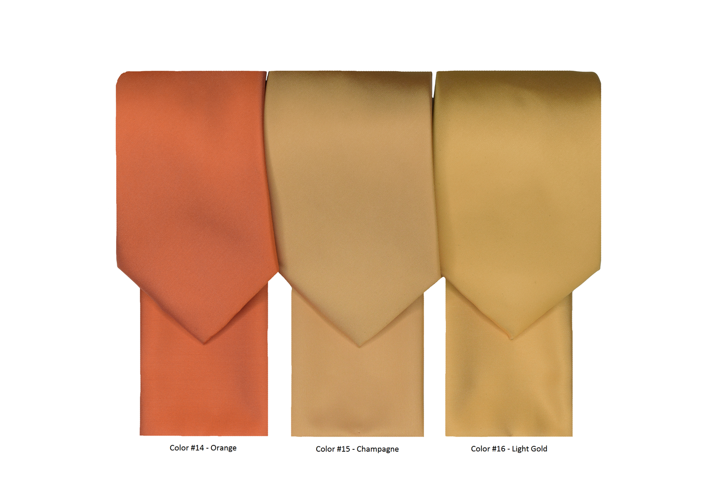 FX Fusion Solid Color Wedding Tie & Pocket Square Set in Orange-Regular Length