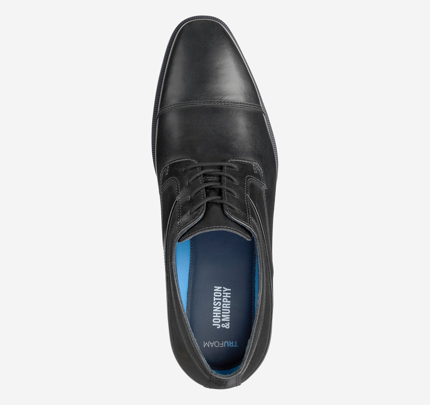 Johnston & Murphy Gibbons Cap Toe in Black Full Grain