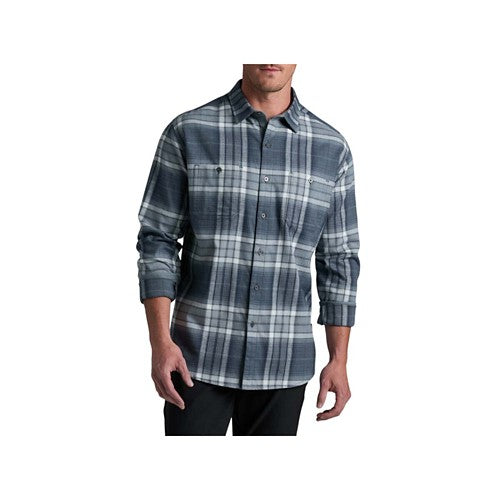 Kuhl Mens Fugitive LS Flannel Shirt in Steel Blue