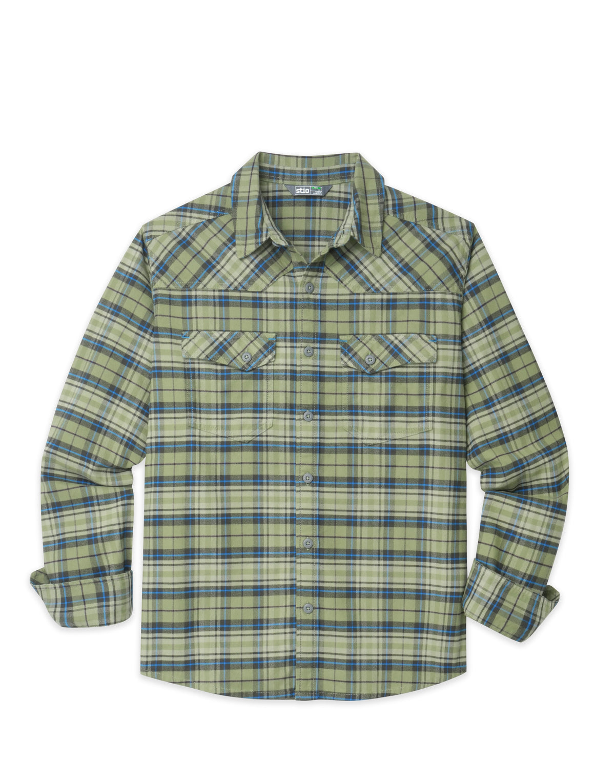 Stio Mens Junction Midweight Flannel Shirt in Switchback Plaid