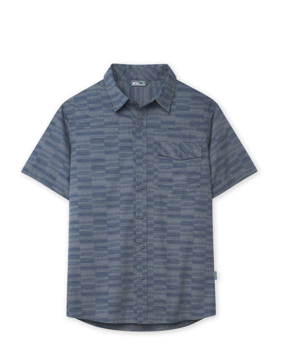 Stio Mens Curtis Camp Shirt in Stormy Weather Crags