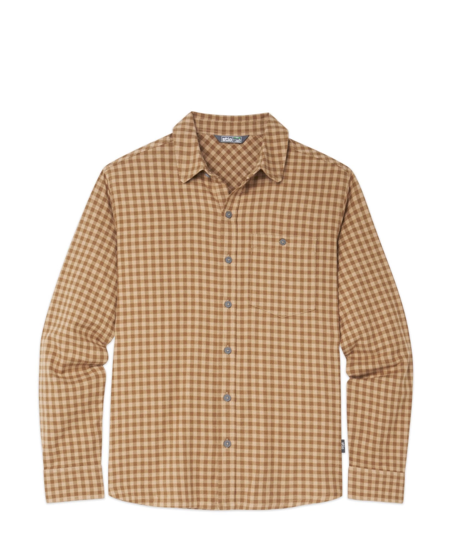 Stio Mens Miter Stretch Lightweight Flannel Shirt in Trailhead Mini Check