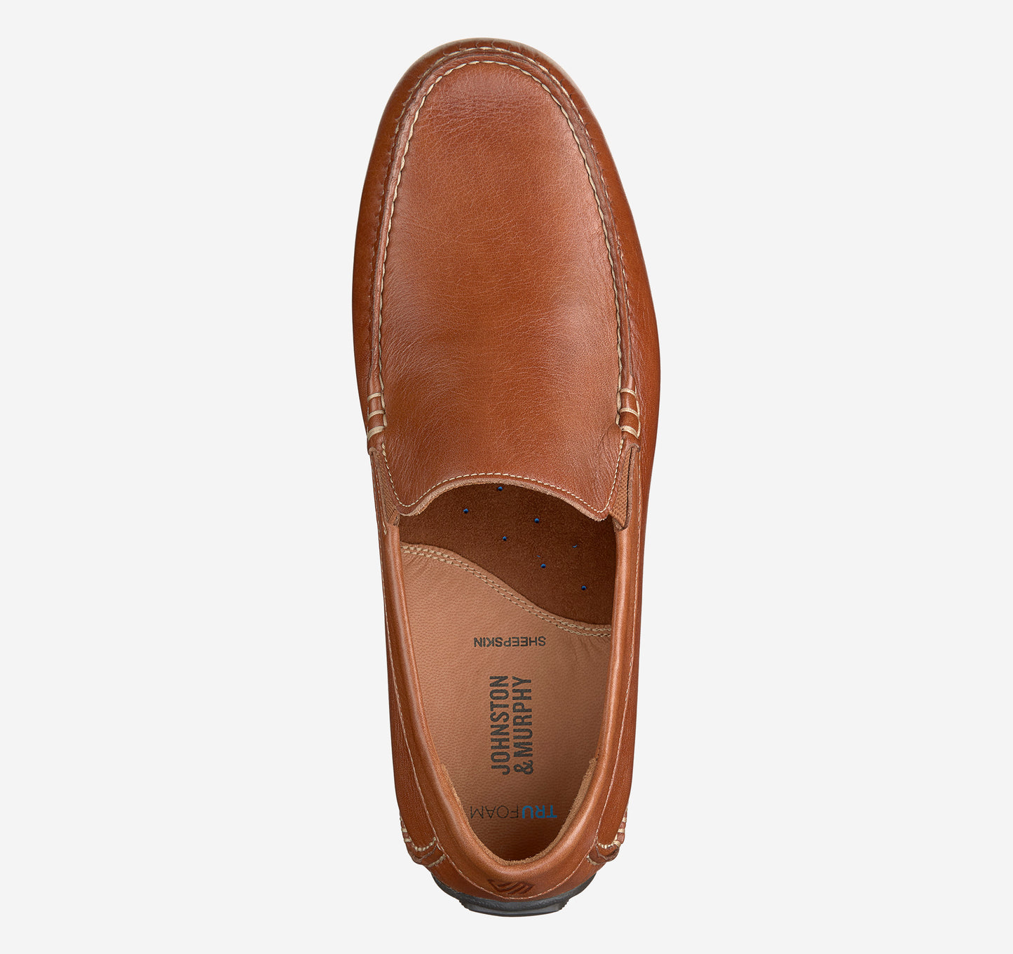 Johnston & Murphy Cort Moc Venetian in Tan Full Grain