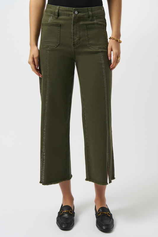 Womens Joseph Ribkoff Cropped Mid Rise Pant in Avocado