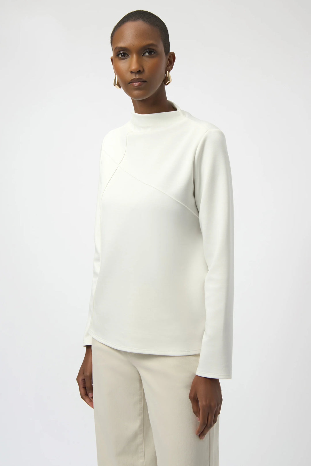 Womens Joseph Ribkoff High Neck Pullover in Off White