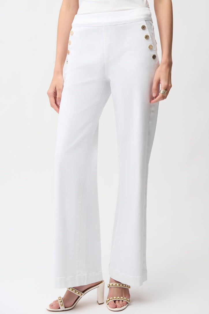 Womens Joseph Ribkoff Wide Leg Pull On Jean in White