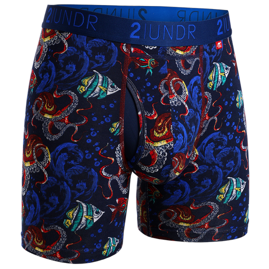 2 UNDR Swing Shift 6" Boxer Brief in Squid Row