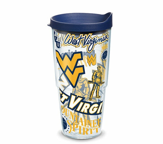 WVU Tervis Tumber 24oz All over Wrap w/ Navy Lid
