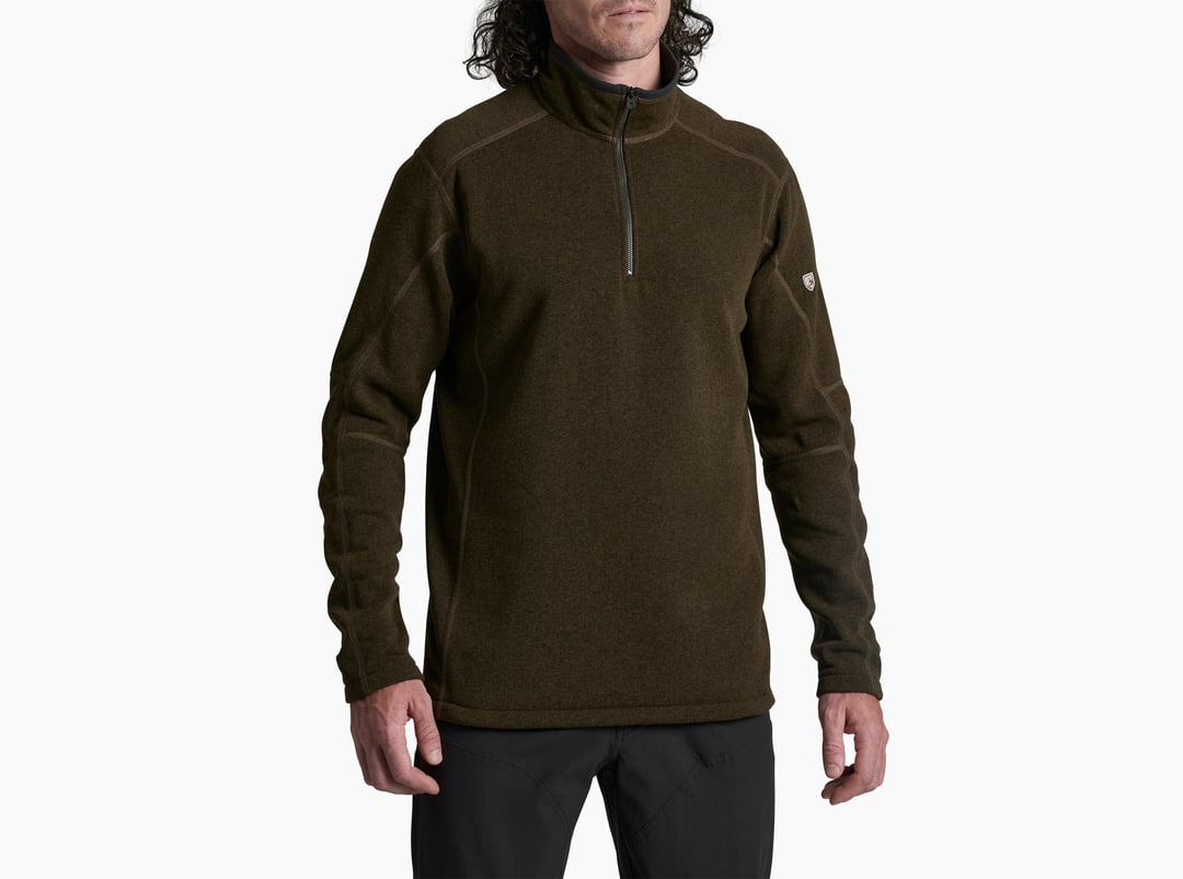 Kuhl Mens Revel Quarter Zip in Dark Roast