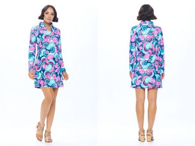 Womens Aryeh Enora Polo Dress in Navy