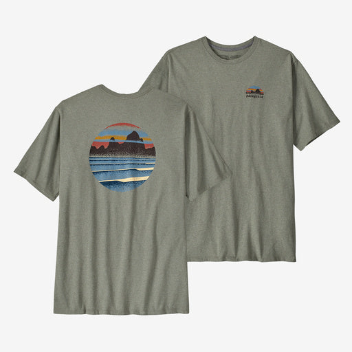 Patagonia Mens Skyline Stencil Responsibili-Tee in Sleet Green
