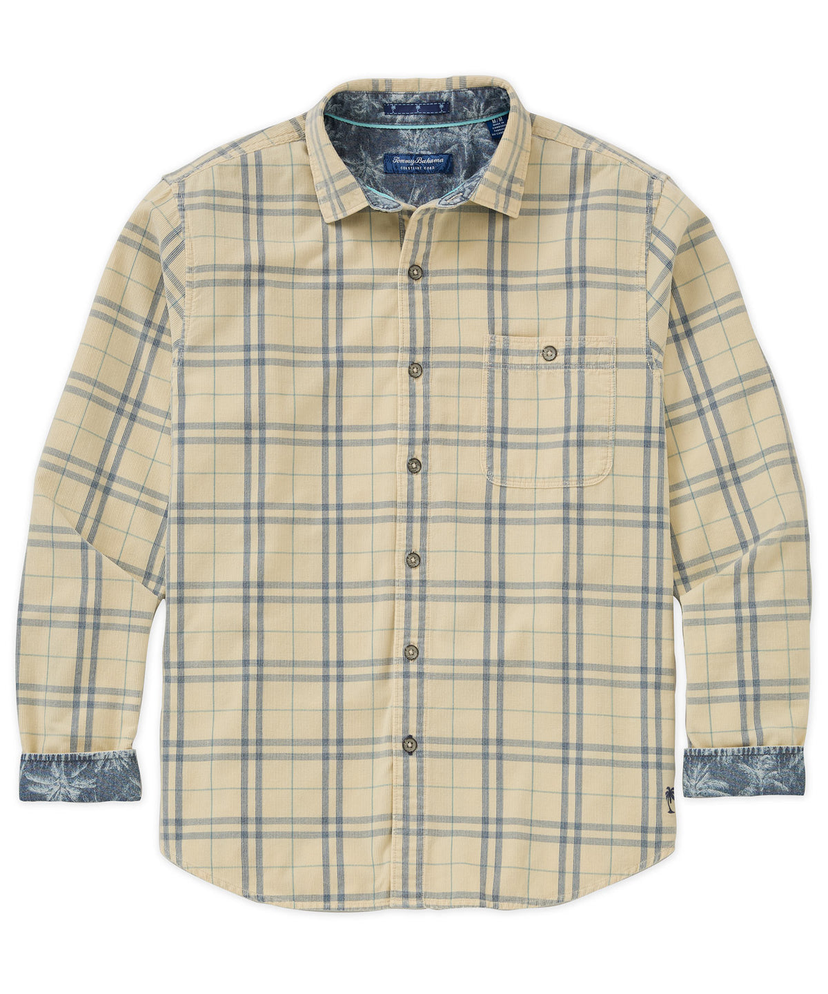 Tommy Bahama Coastline Cord Indio Plaid Sport Shirt in Cloud/Cream