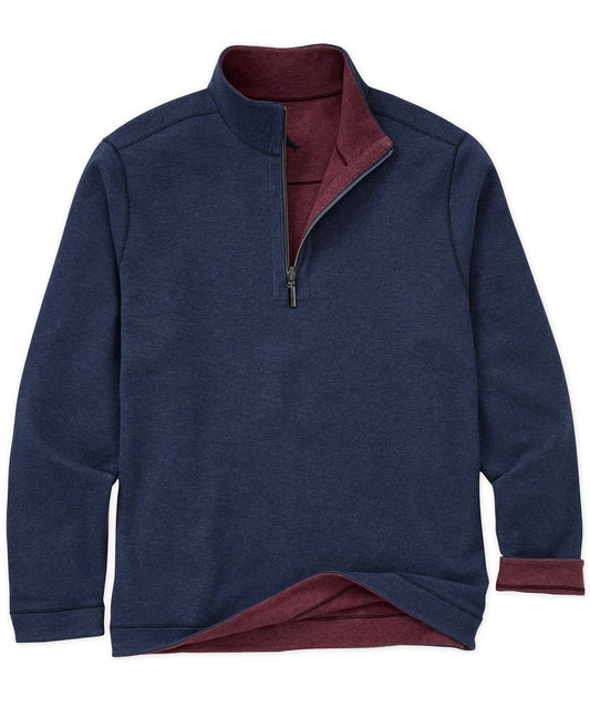 Tommy Bahama Flipview Half Zip in Dark Cobalt Heather