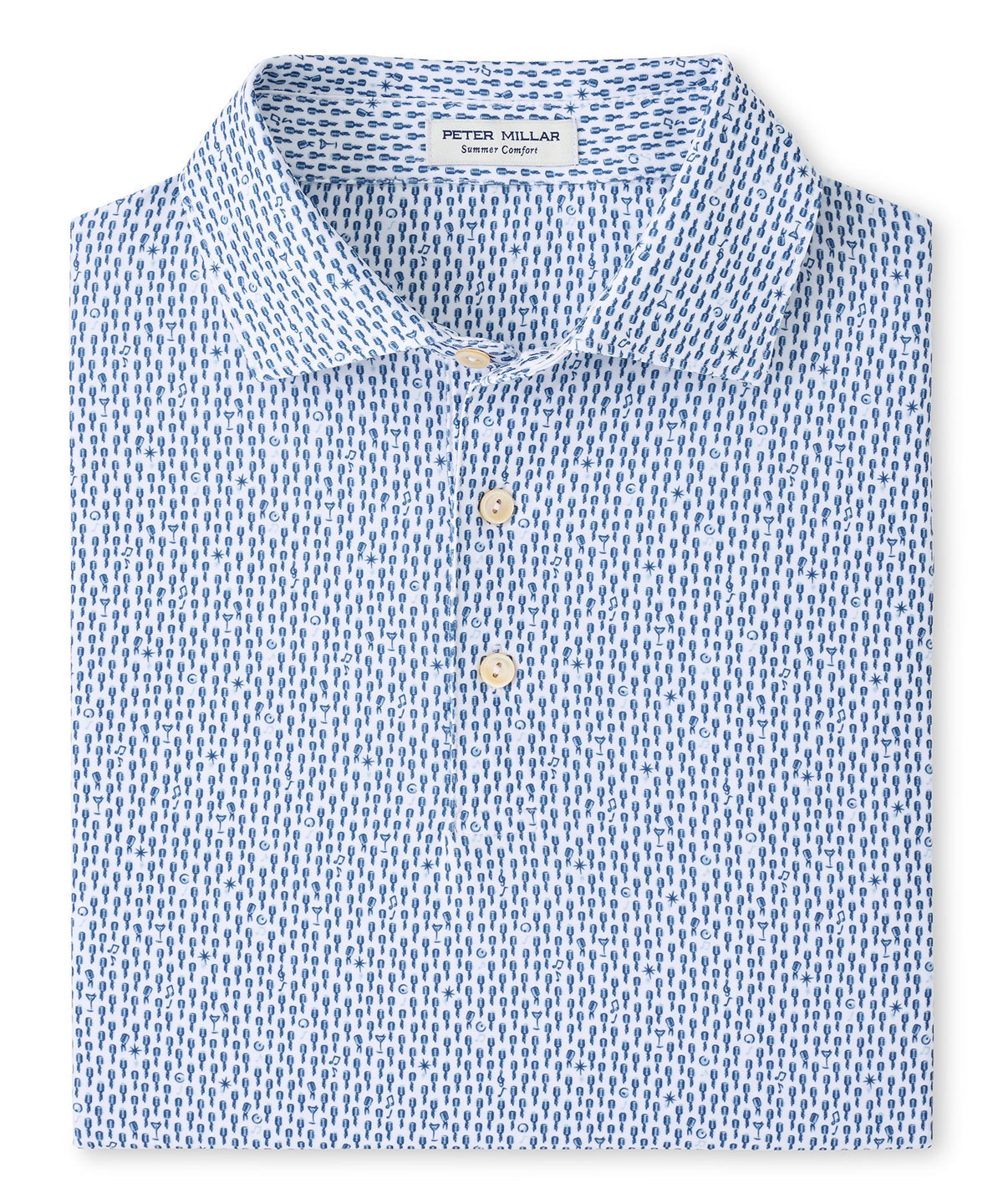 Peter Millar Casino Night Performance Jersey Polo in White