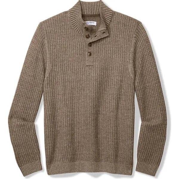 Tommy Bahama Autumn Pier Button Neck Sweater in Auberage