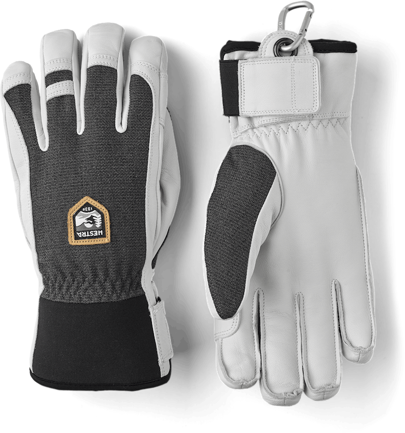 Hestra Mens Army Leather Patrol Gloves in Charcoal