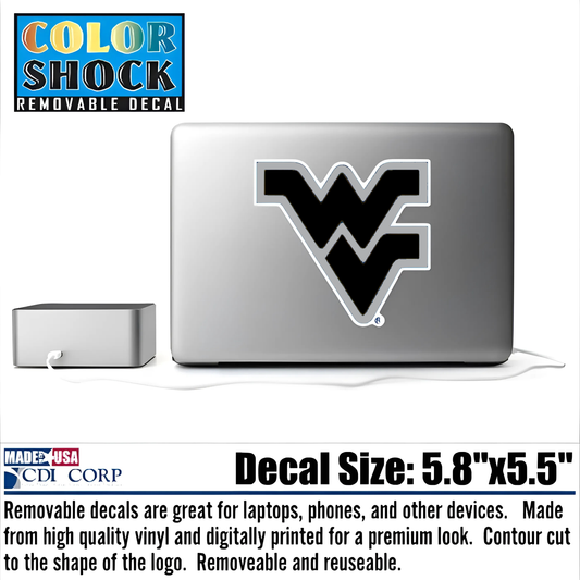 WVU Removable Decal in Black by CDI