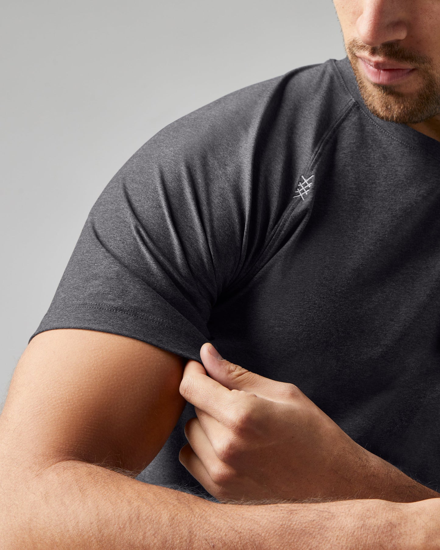 Rhone Mens Reign Short Sleeve Shirt in Black Heather