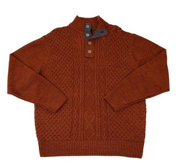 F/X Fusion 4 Button Cable Mock Sweater in 4 Colors