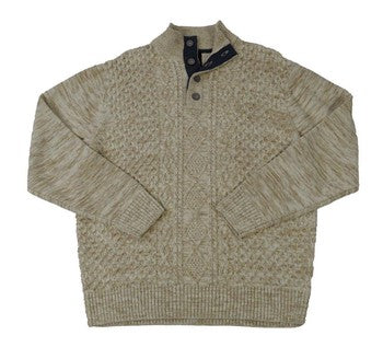 F/X Fusion 4 Button Cable Mock Sweater in 4 Colors