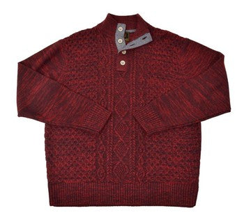 F/X Fusion 4 Button Cable Mock Sweater in 4 Colors