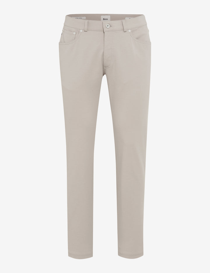 Brax Chuck J Hi Flex Jersey 5-Pocket Pant in Sand