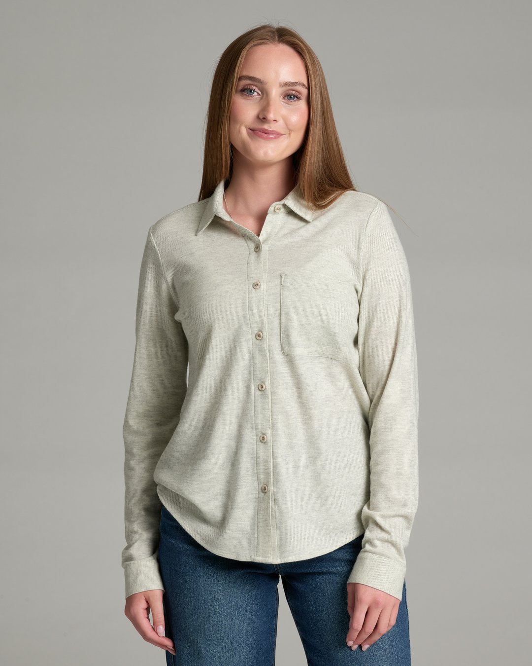 Womens Kuhl Innovatr Knit Flannel Shirt in Sea Salt