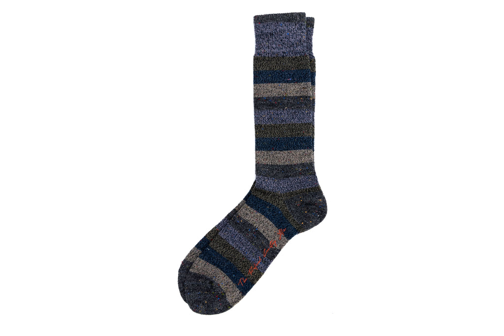 Martin Dingman Stripe Andean Alpaca Yarn Socks in Midnight Multi