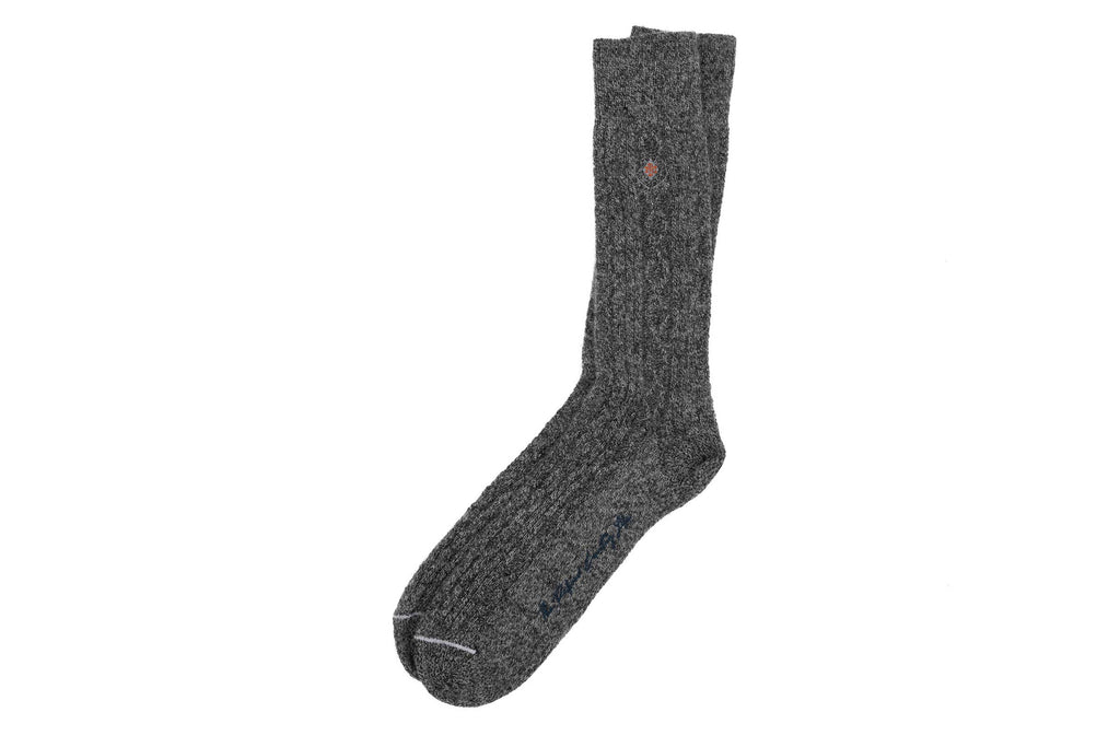 Martin Dingman Cashmere Cable Andean Alpaca Socks in Grey