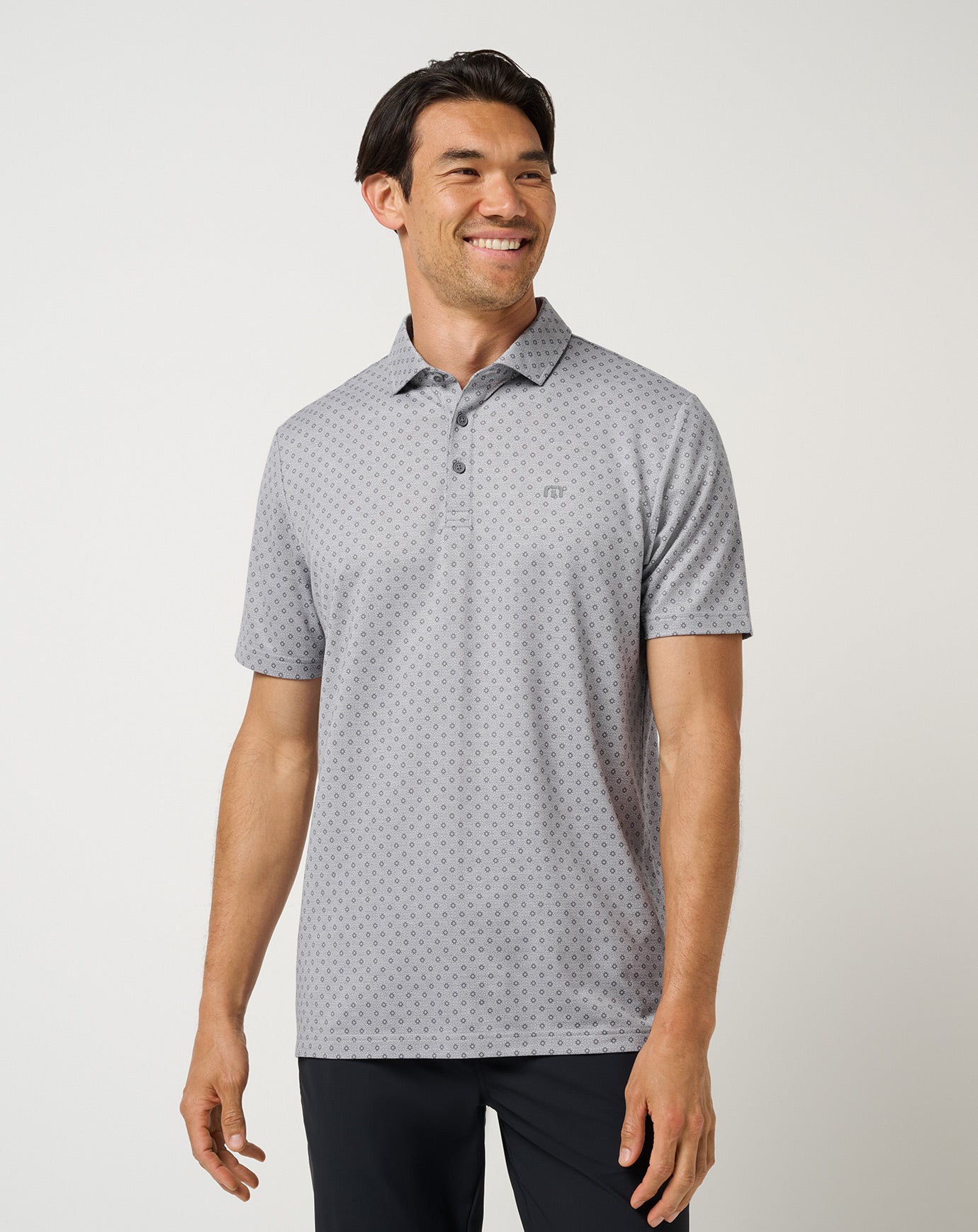Travis Mathew Final Drive Geo Polo in Medium Grey