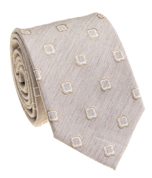 Pacific Silk 100% Silk Necktie in Taupe Pattern