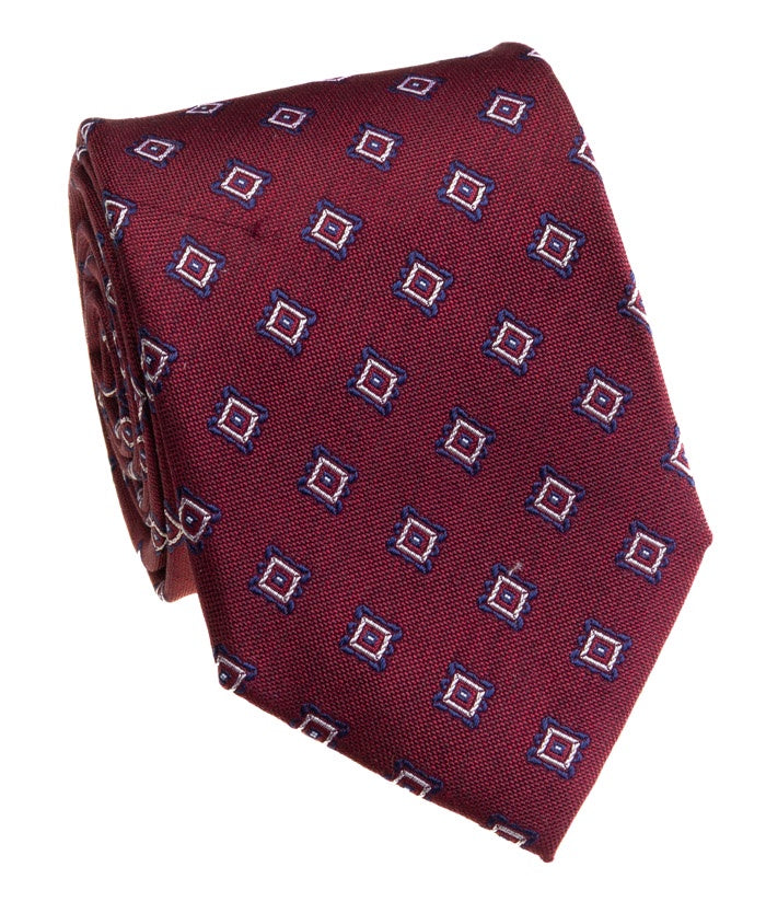Pacific Silk 100% Silk Necktie in Burgandy Clip