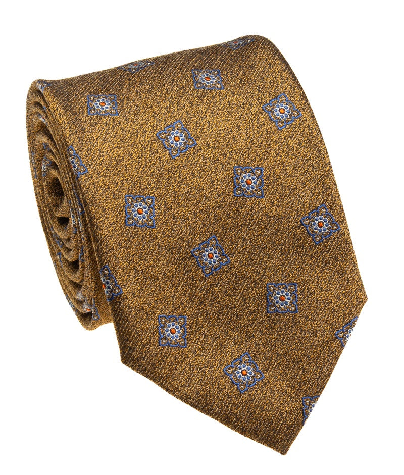Pacific Silk 100% Silk Necktie in Dark Yellow Clip