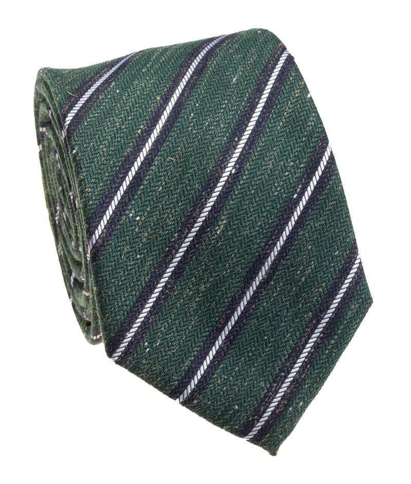 Pacific Silk 100% Silk Necktie in Green Diagonal