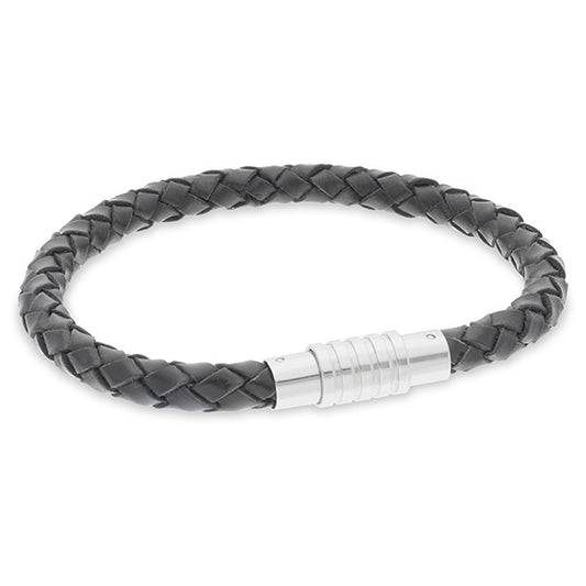 Pacific Silk Bracelet in Black Leather