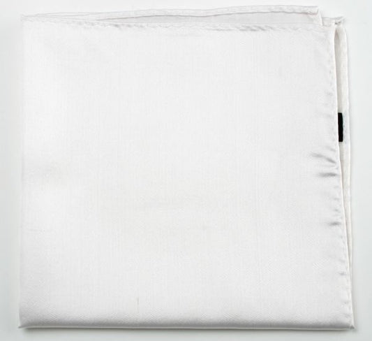 Pacific Silk Satin Solid Pocket Square in White