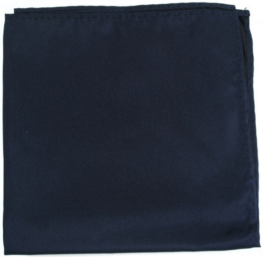 Pacific Silk Satin Solid Pocket Square in Navy