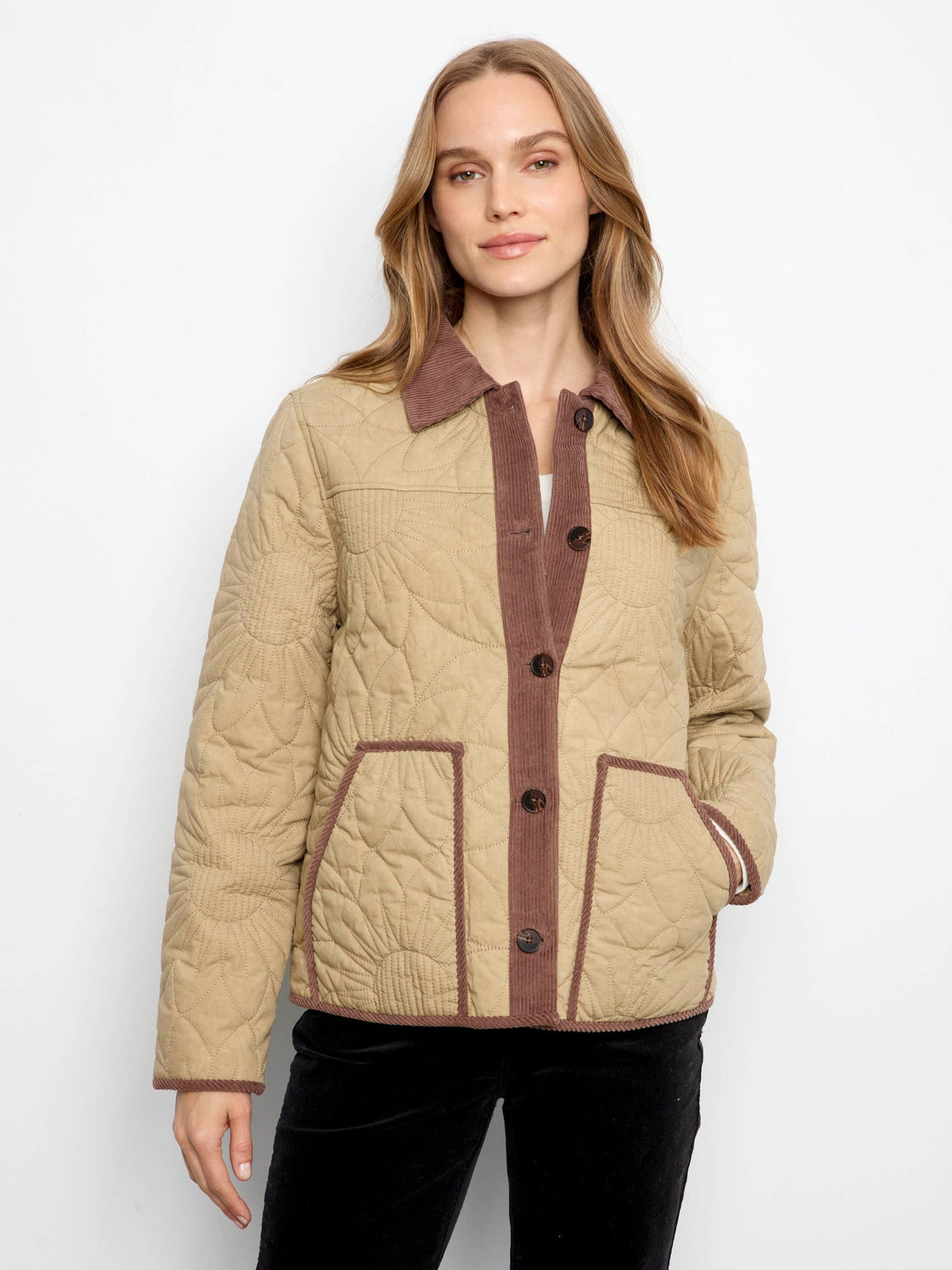 Womens Charlie B Quilted Jacket in Latte