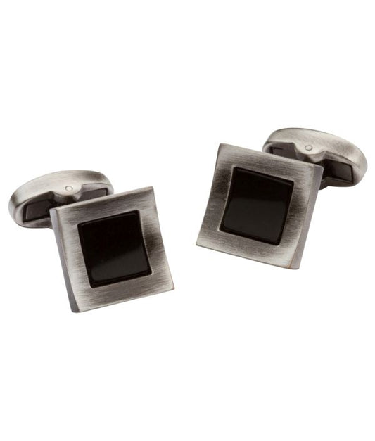 Pacific Silk Cufflinks in Brushed Curved Onyx