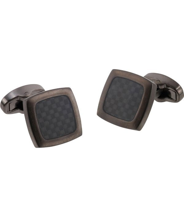 Pacific Silk Charcoal Carbon Fiber Cufflinks